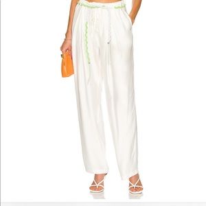 Brand New L'Academie drawstring wide leg pants with belt